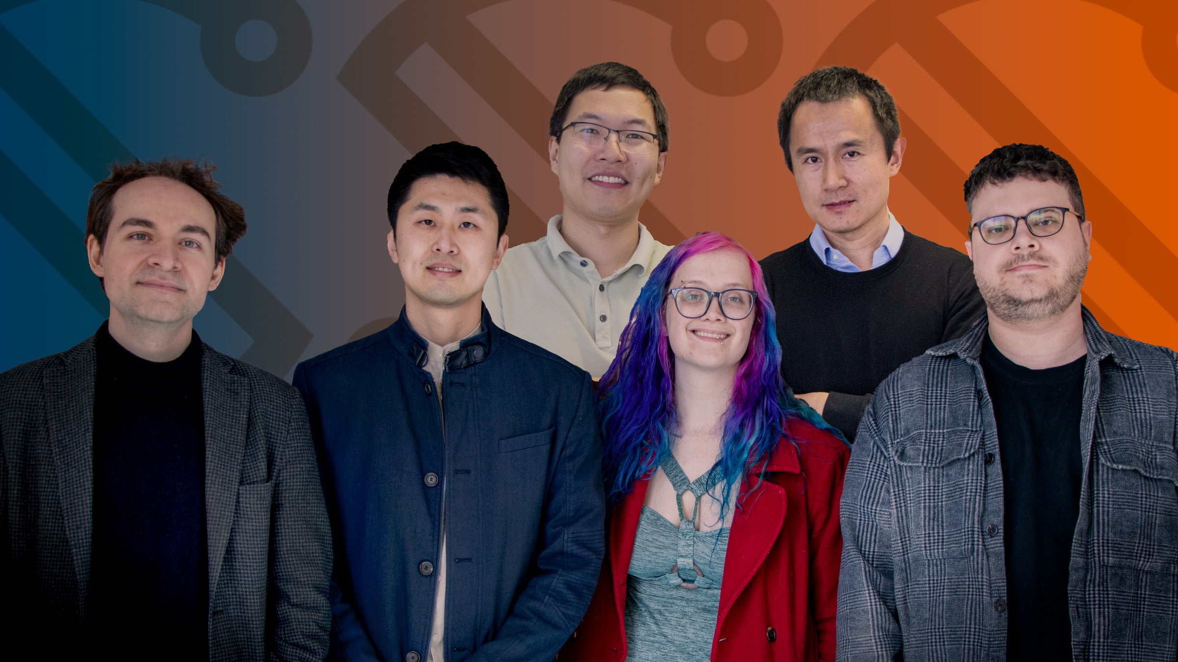 Portrait of six scientists