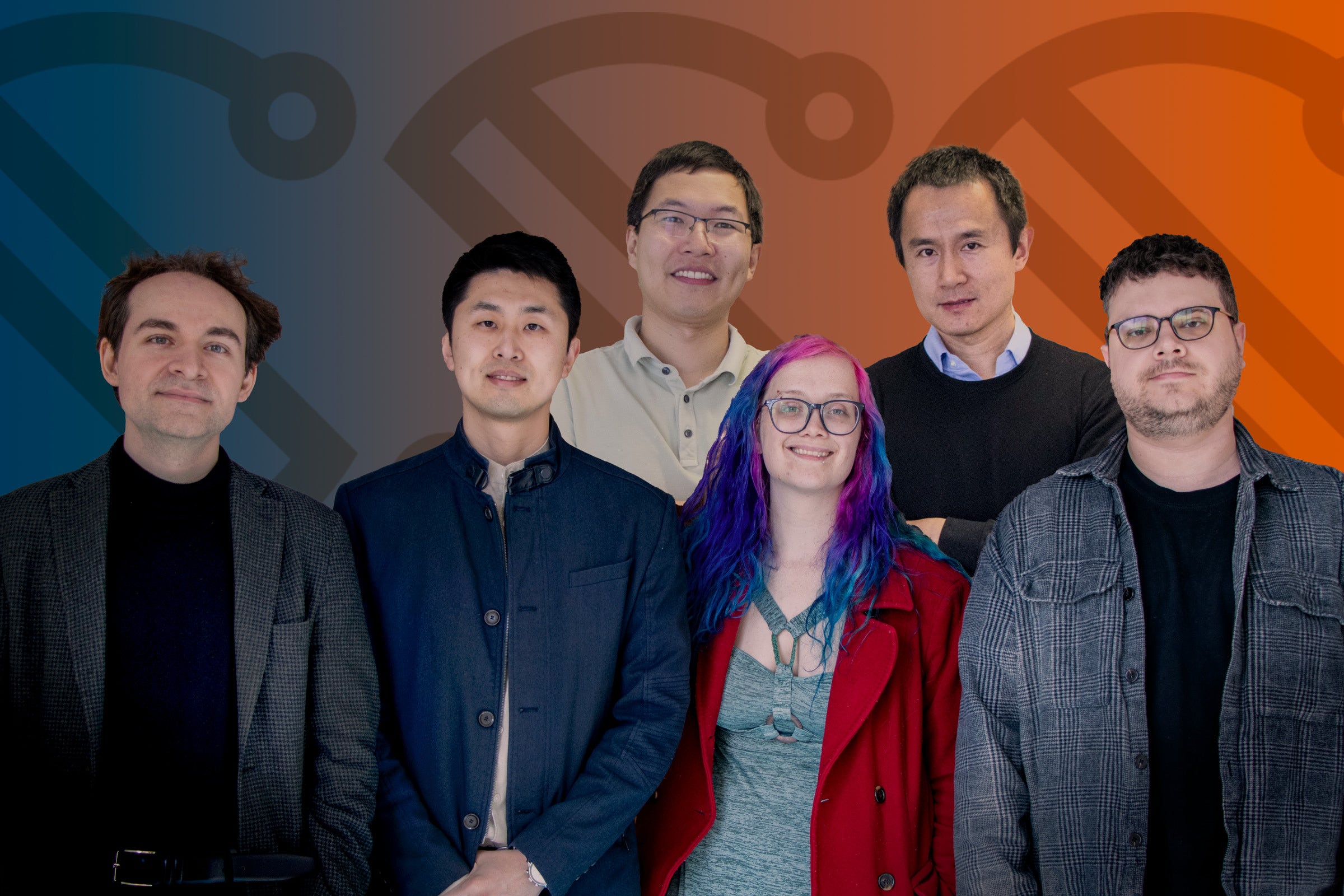 Portrait of six scientists